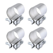 SPELAB 4 Packs Butt Joint Band Clamp Exhaust Sleeve Stainless Steel Fits 2''/2.25''/2.5''/3"/4" OD Pipe-SPELAB