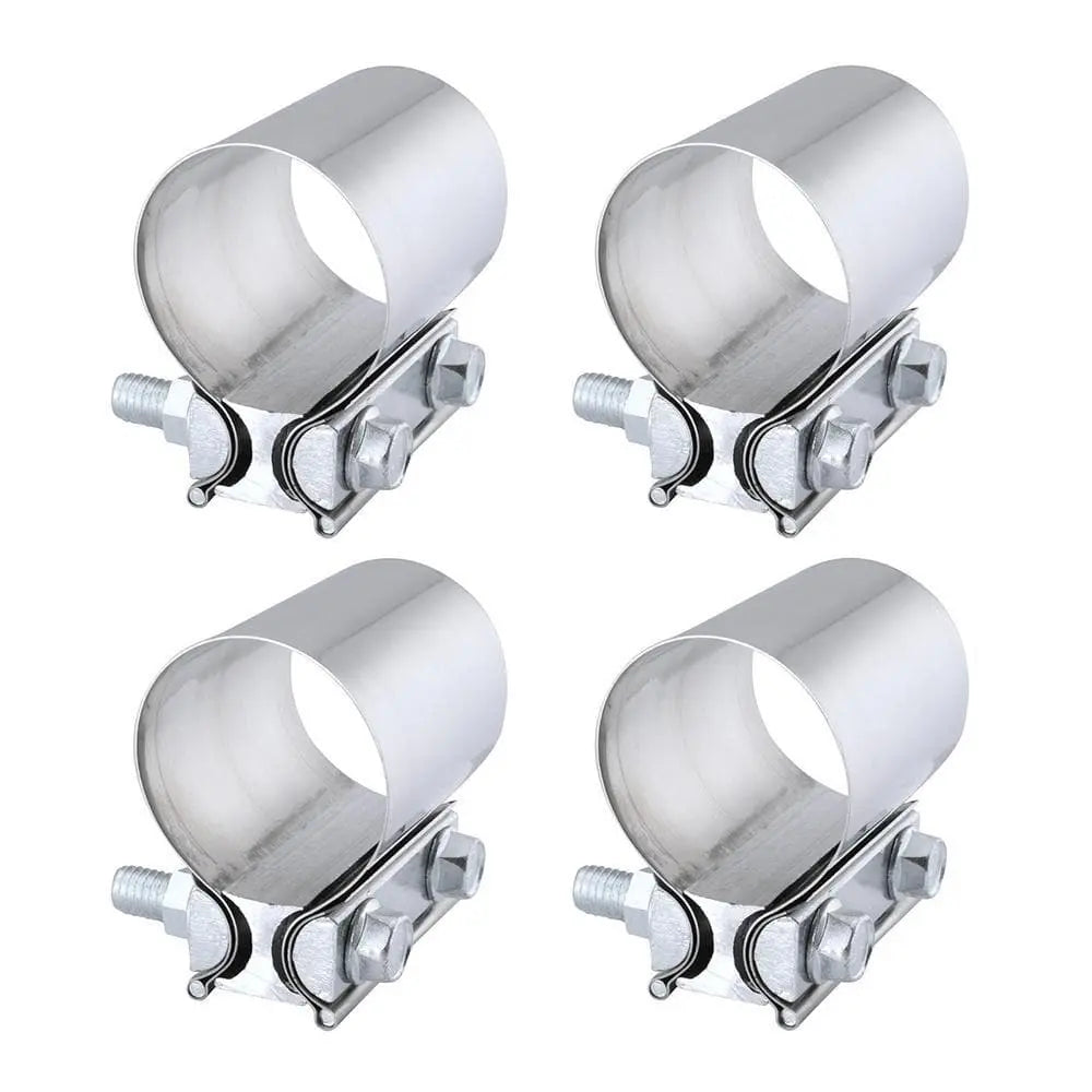 SPELAB 4 Packs Butt Joint Band Clamp Exhaust Sleeve Stainless Steel Fits 2''/2.25''/2.5''/3"/4" OD Pipe-SPELAB