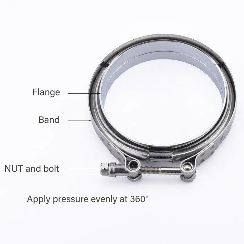 SPELAB 5.0 Inch Stainless Steel V-Band Clamp and Mild Steel Male/Female Interlocking Flanges-SPELAB