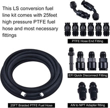 Load image into Gallery viewer, SPELAB 6AN 3/8&quot; PTFE EFI LS Fuel Injection line Fitting Kit Stainless Steel Braided 25FT
