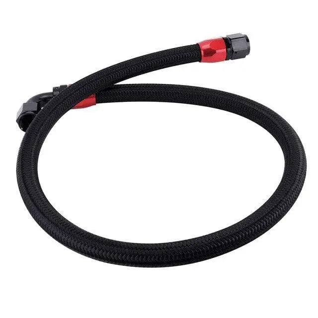 SPELAB AN10 Braided Oil Fuel Hose Line Kits 1.2Meter Black Hose Line With Installed Straight Elbow Swivel Hose End Fitting-SPELAB