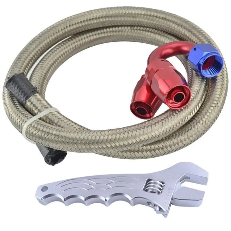 SPELAB AN8 1M Oil Fuel Hose Braided Fuel Hose AN8 Straight 180 Degree Swivel Fittings Hose End Adapter With AN Spanner-SPELAB