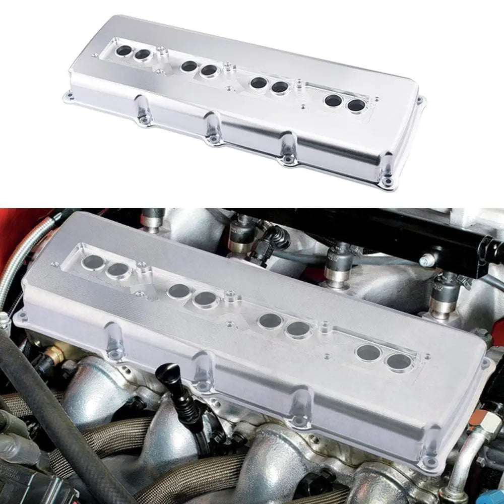 SPELAB Billet Aluminum Engine Valve Covers 05-19 Dodge Hemi 5.7L 6.1L 6.4L Silver Finish-SPELAB