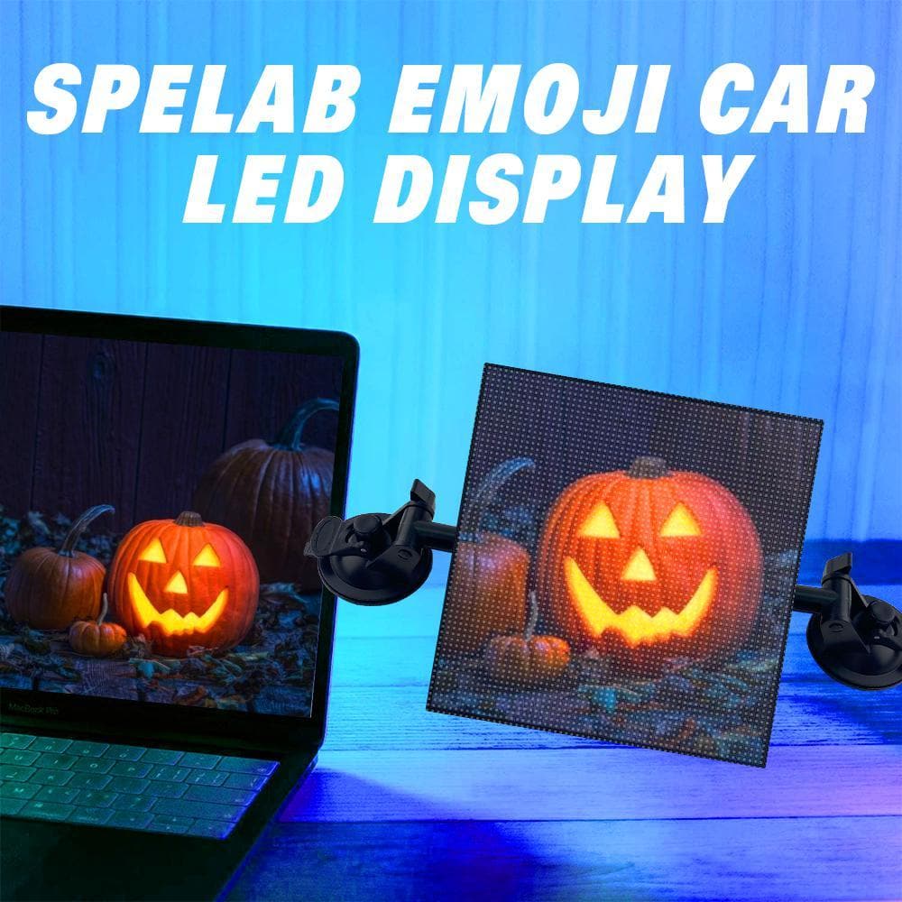 SPELAB Emoji Car LED Display, Voice & WiFi Connection Controlled Car LED Signs with Car Charger