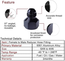Load image into Gallery viewer, SPELAB Female AN8/AN10 to Male AN6 Flare Reducer Hose Fitting Adapter Black-SPELAB