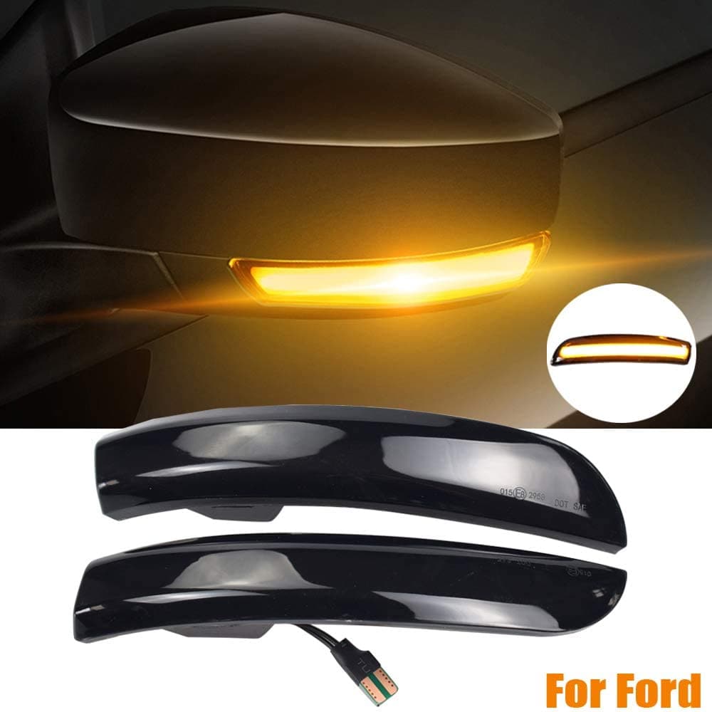 SPELAB LED Turn Signal Light Side Mirror Marker Lamp Blinker Indicator Compatible with Ford Escape Ecosport 2013-2018,Focus SE ST RS 2012-2018,C-Max 2015-2018-SPELAB