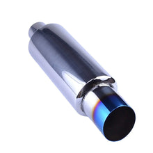 Load image into Gallery viewer, SPELAB N1 Universal 2&quot; Inlet 3&quot; Outlet Performance Exhaust Muffler with Straight Blue Burnt Tip - Moderate Sound-SPELAB