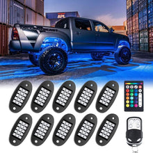 Load image into Gallery viewer, SPELAB RGB LED Rock Lights, 150 LEDs Multicolor Neon Underglow Waterproof Music Lighting Kit with APP &amp; RF Control for Jeep Off Road Truck Car ATV SUV Motorcycle (10 Pods)-SPELAB