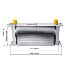 Load image into Gallery viewer, SPELAB Universal 19 Row AN10 Engine Oil Cooler Nylon Braided Oil Hose Line Oil Adapter Filter Cooler Plate Kit Silver-SPELAB