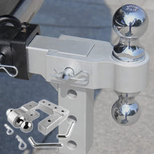 Load image into Gallery viewer, SPELAB Aluminum Adjustable Trailer Hitch with 2&quot; and 2-5/16&quot; Dual Ball Mount Fits 2&quot; Receiver